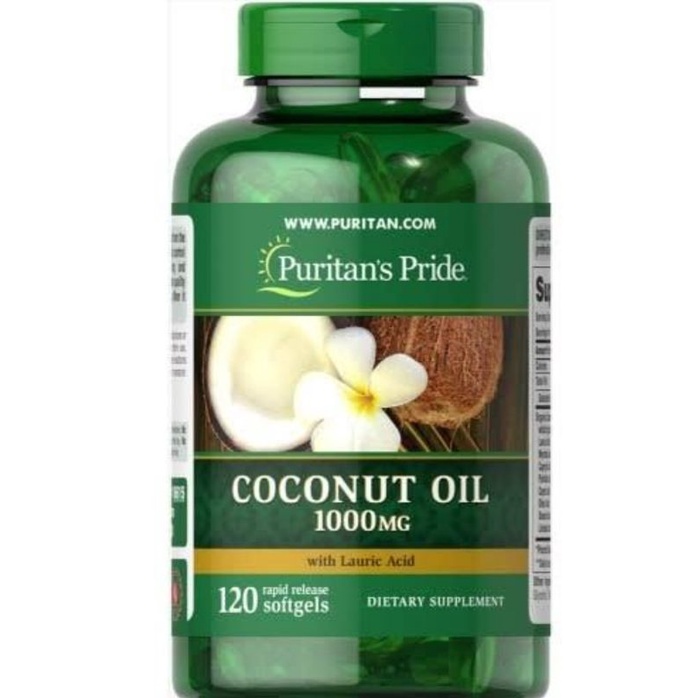 Puritan's Pride Coconut Oil with Lauric Acid 1000mg 120 Softgel 100