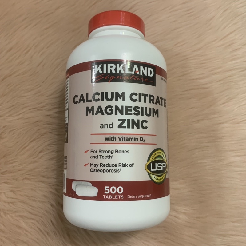 Kirkland Signature Calcium Citrate Magnesium and Zinc, 500 Tablets