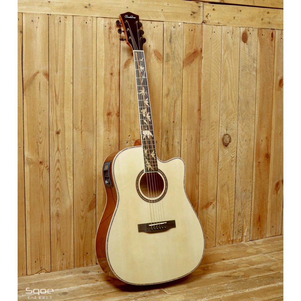 Cranberries 41' inches Bamboo Fretboard Design Acoustic Guitar with
