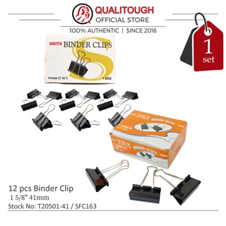 1 box of 12 pcs Binder Foldback Clip 3/4 19mm 1 25mm 1-1/4 32mm