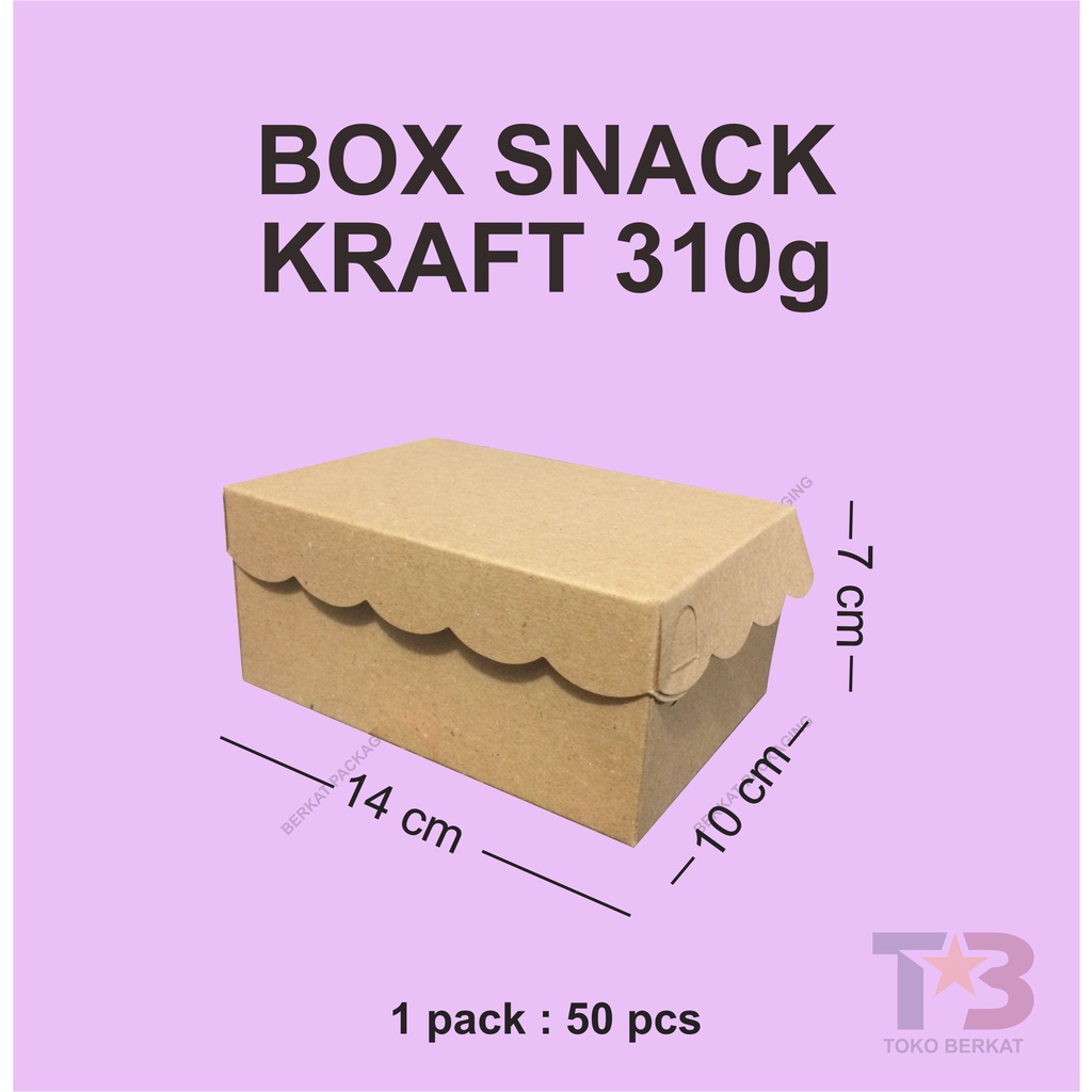 Dus Snack Box Kraft 310gsm Contents 50pcs/Box Fried Chicken Awug Bread ...