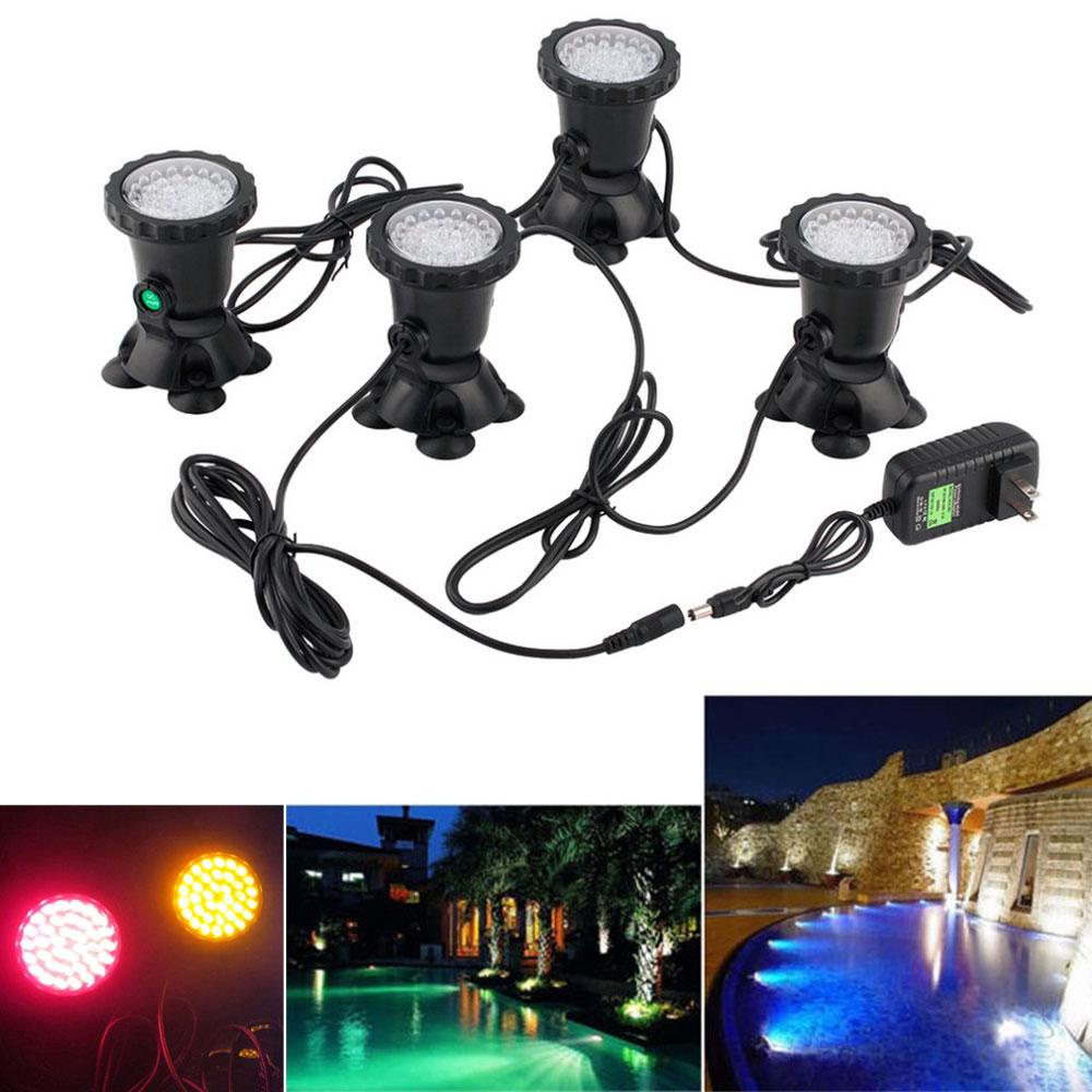 1/2/4pcs Garden Underwater LED Lights Fountain Fish Tank Pool Spotlight ...