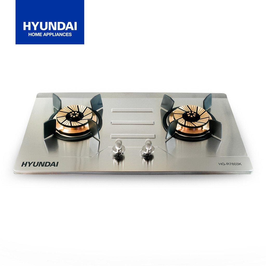 HYUNDAI Double Burner Stainless Steel Built in Gas Stove HGR7603K