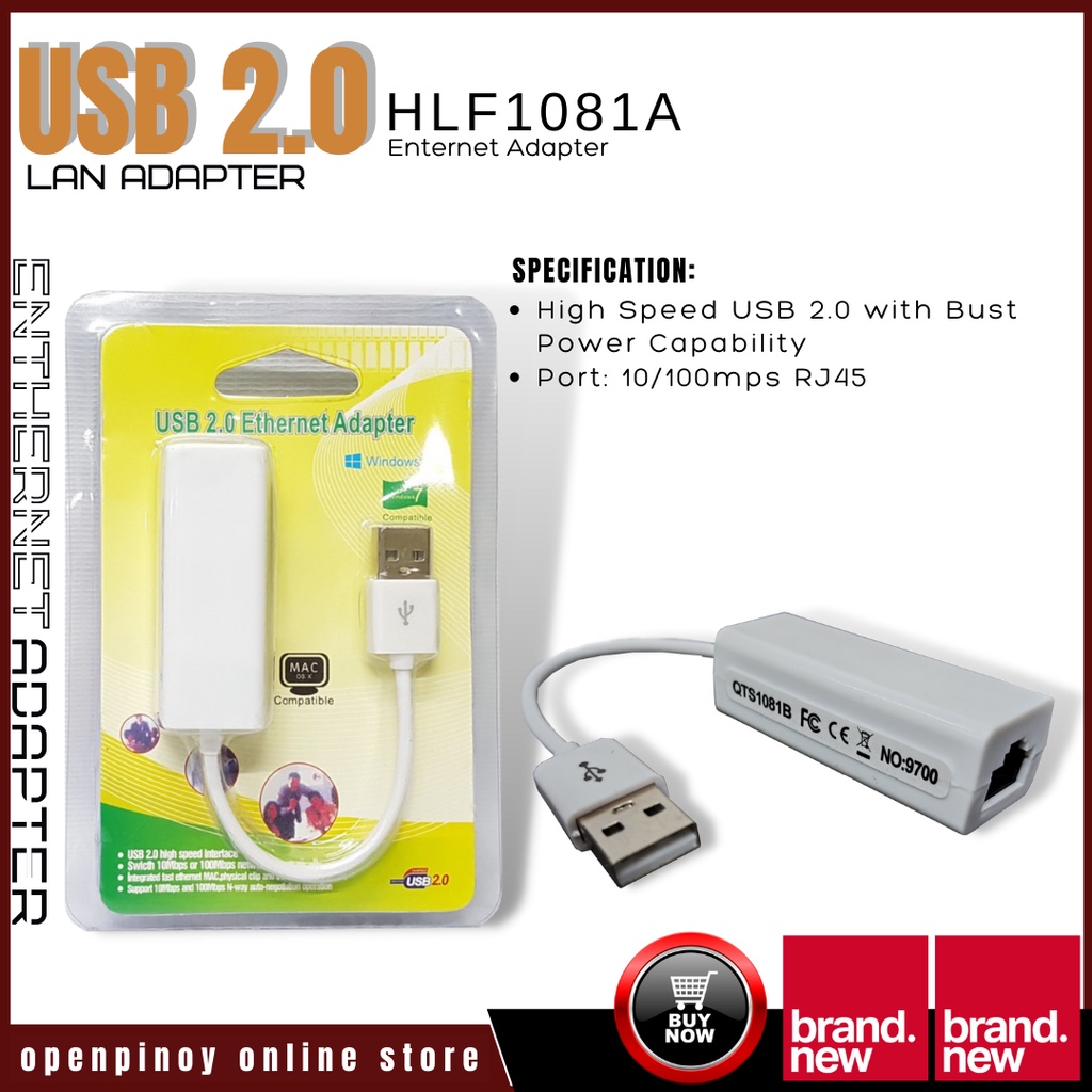 TPLink HLF1081A USB 2.0 Lan Adapter Shopee Philippines