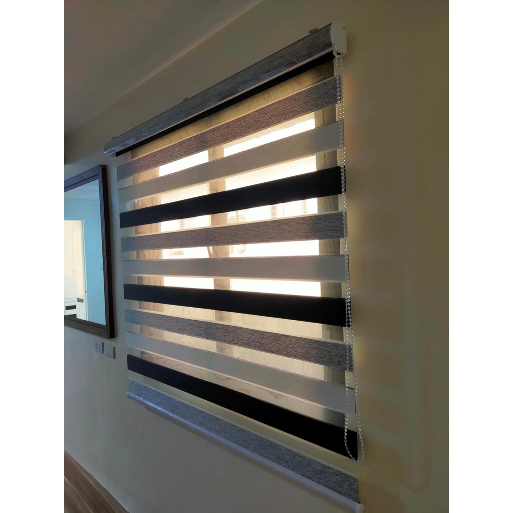 TRILOGY GRAY SEMI BLACKOUT KOREAN WINDOW BLINDS CUSTOMIZE SIZES 100% ...