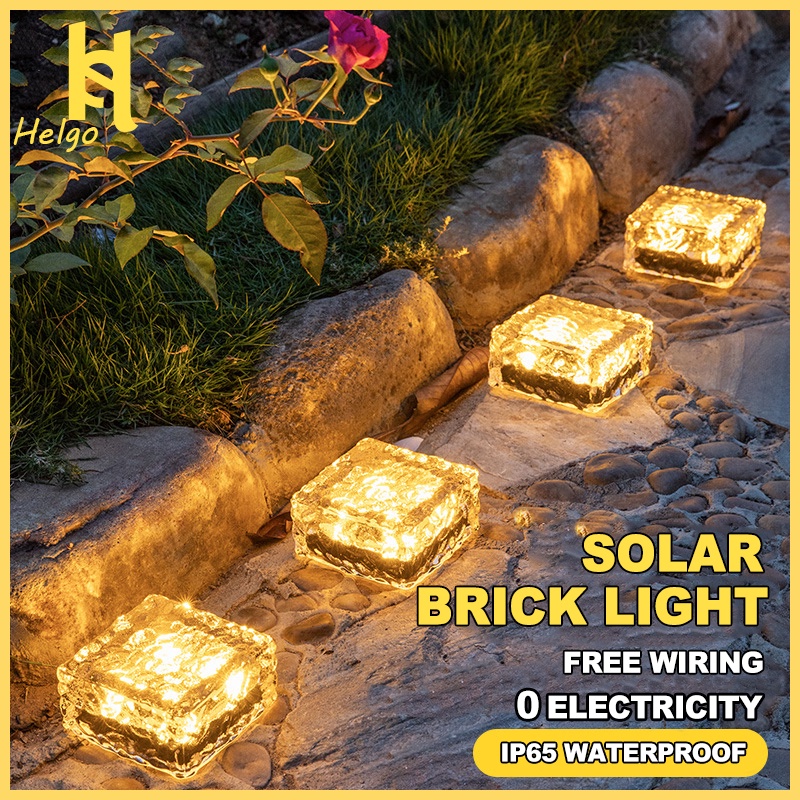 4LED Solar Brick Light Solar Ice Lights Waterproof Outdoor Brick ...