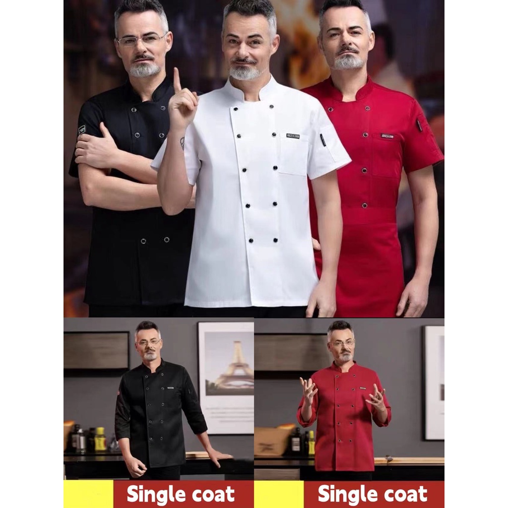 Hot sale Unisex Short Sleeve Uniform Chef Jacket Hotel Kitchen Restaurant Catering Cook Clothes Baj