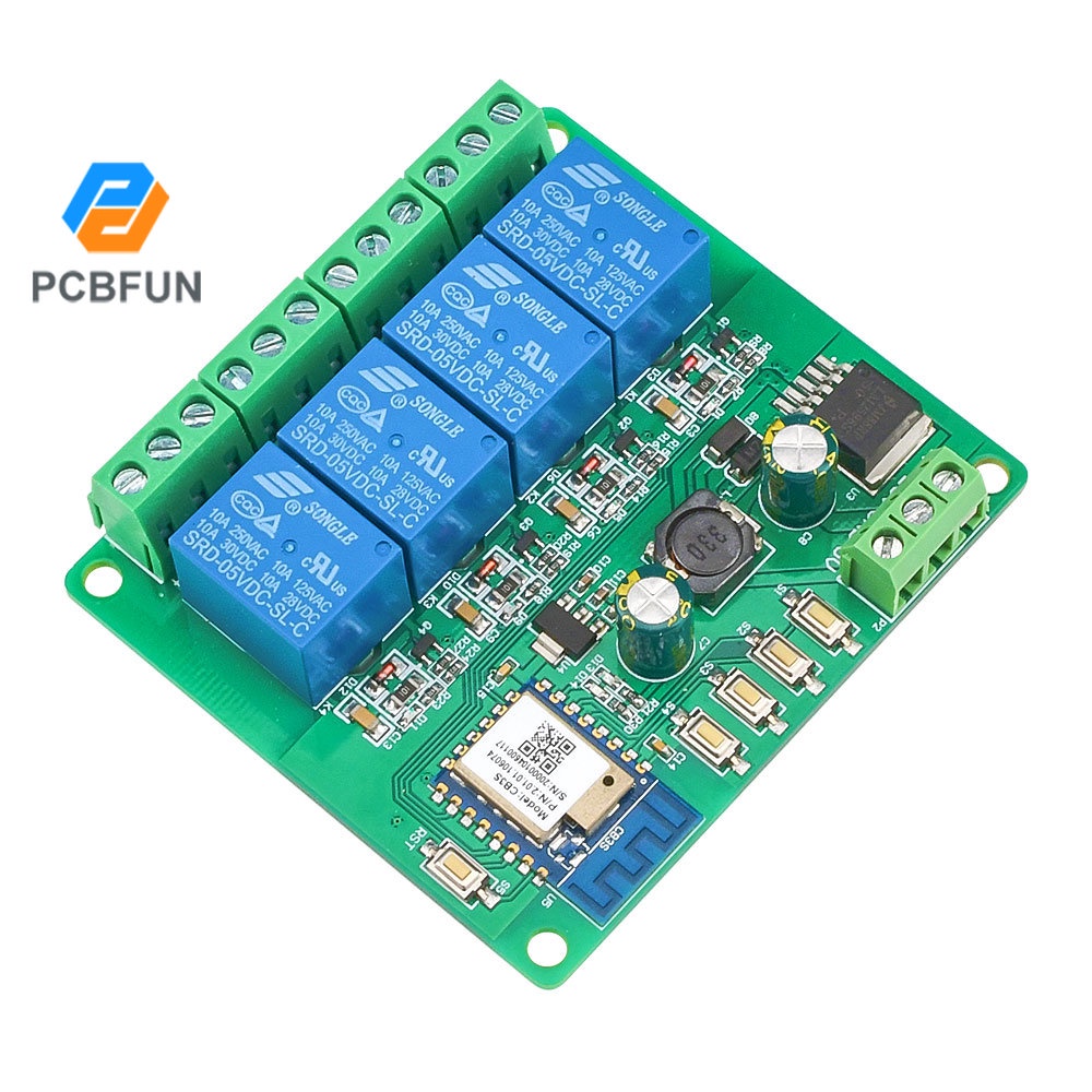 Pcbfun 4 Channel AC 90250V Smart WiFi Switch Relay Module Mobile APP Remote Control Shopee
