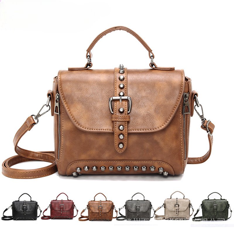 Fashionable rivet crossbody bag women Trendy and classic handbag Punk ...