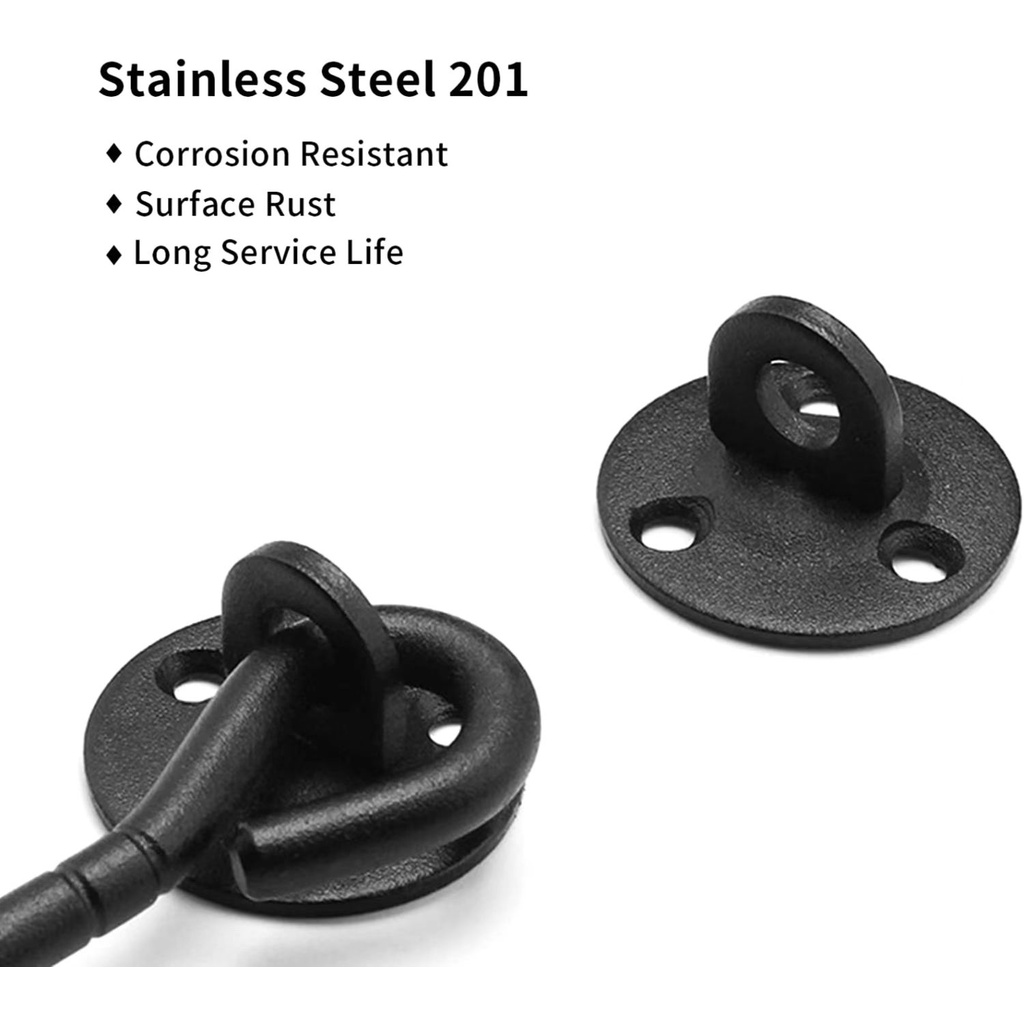 2 Pack Barn Door Lock, 4" Cabin Hook and Eye Latch Gate Latch Stainless