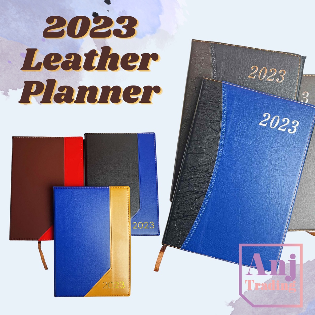 2023 Planner Leather Cover Monthly Weekly Daily A5 size 365 days