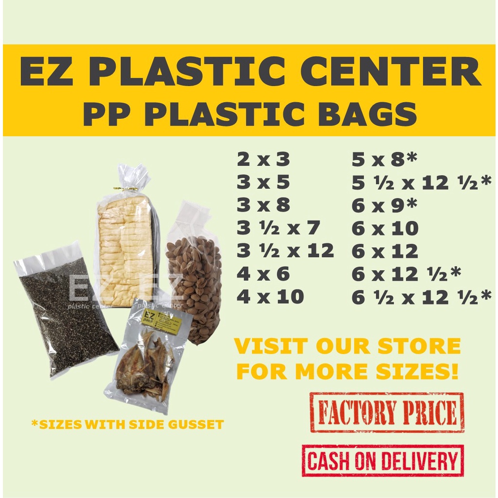 PP Plastic Bags with 1 to 6 Inches Width Size | Shopee Philippines