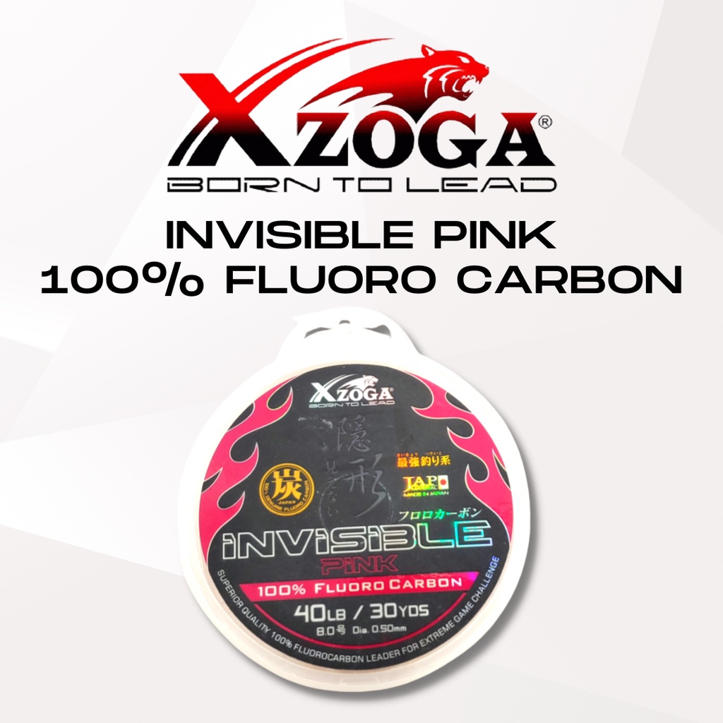 XZOGA INVISIBLE PINK 100 FLUORO CARBON Leader 40lbs fishing leader