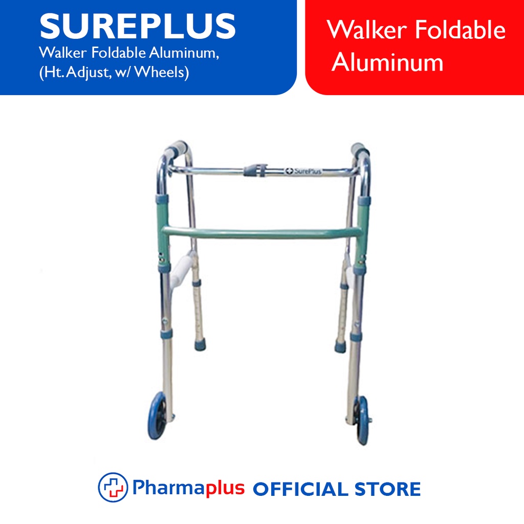 Sureplus Walker Foldable Aluminum Height Adjust With Wheels | Shopee ...
