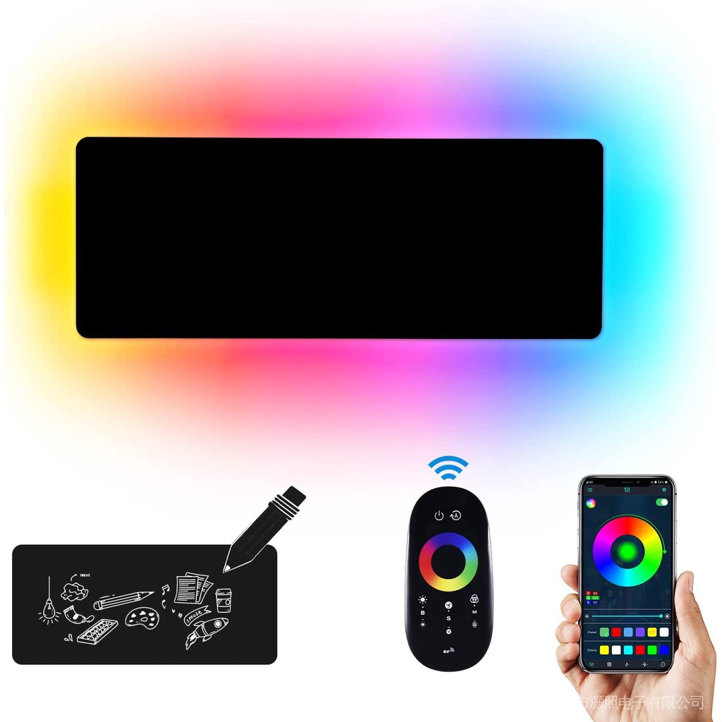 LED Wall Sconce Plug in Dimmable RGB Wall Light Sync with Music, APP