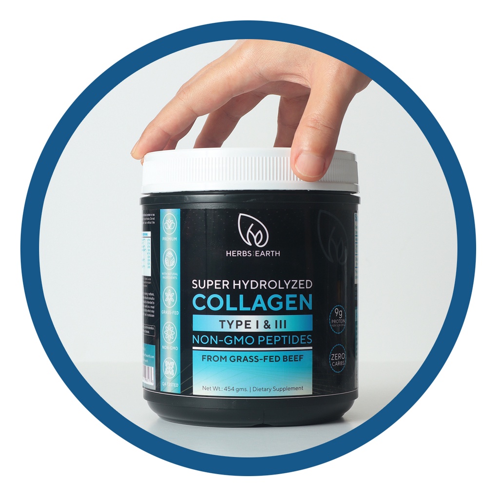 Herbs Of The Earth Super Hydrolyzed Collagen Powder Type 1 And 3 Non