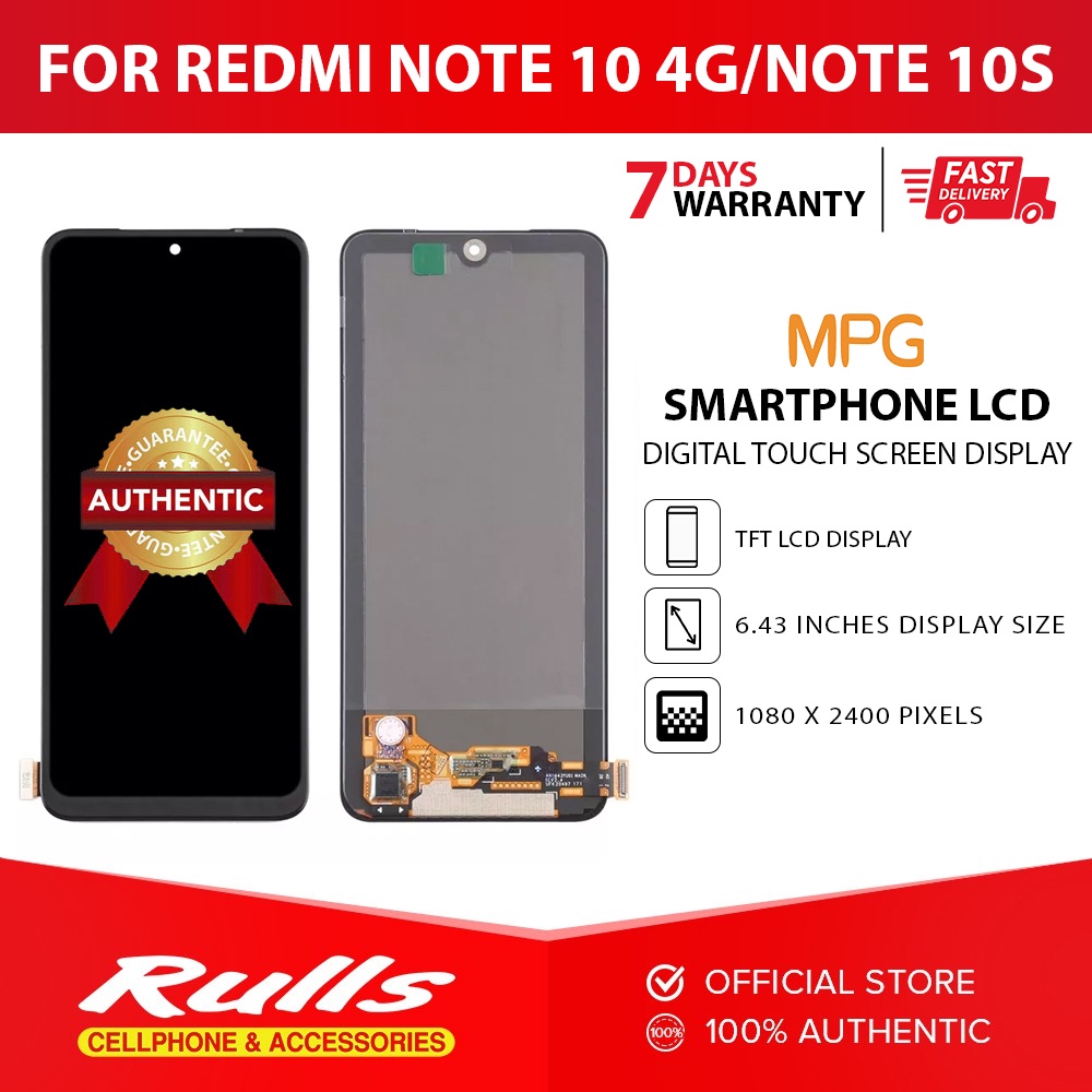 Schermo LCD Completo Con Touch Per Xiaomi Redmi Note 10 4G / Note 10S – 6,43 Pollici Incell – Include Kit Di Riparazione – M2101K7AI, M2101K7AG