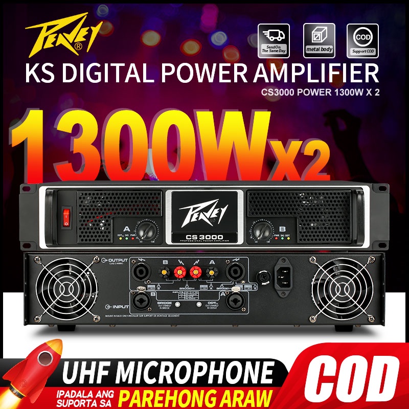 Peavey CS3000 Two Channel Audio Amplifier 8 Ohm 1300 Watt Class H