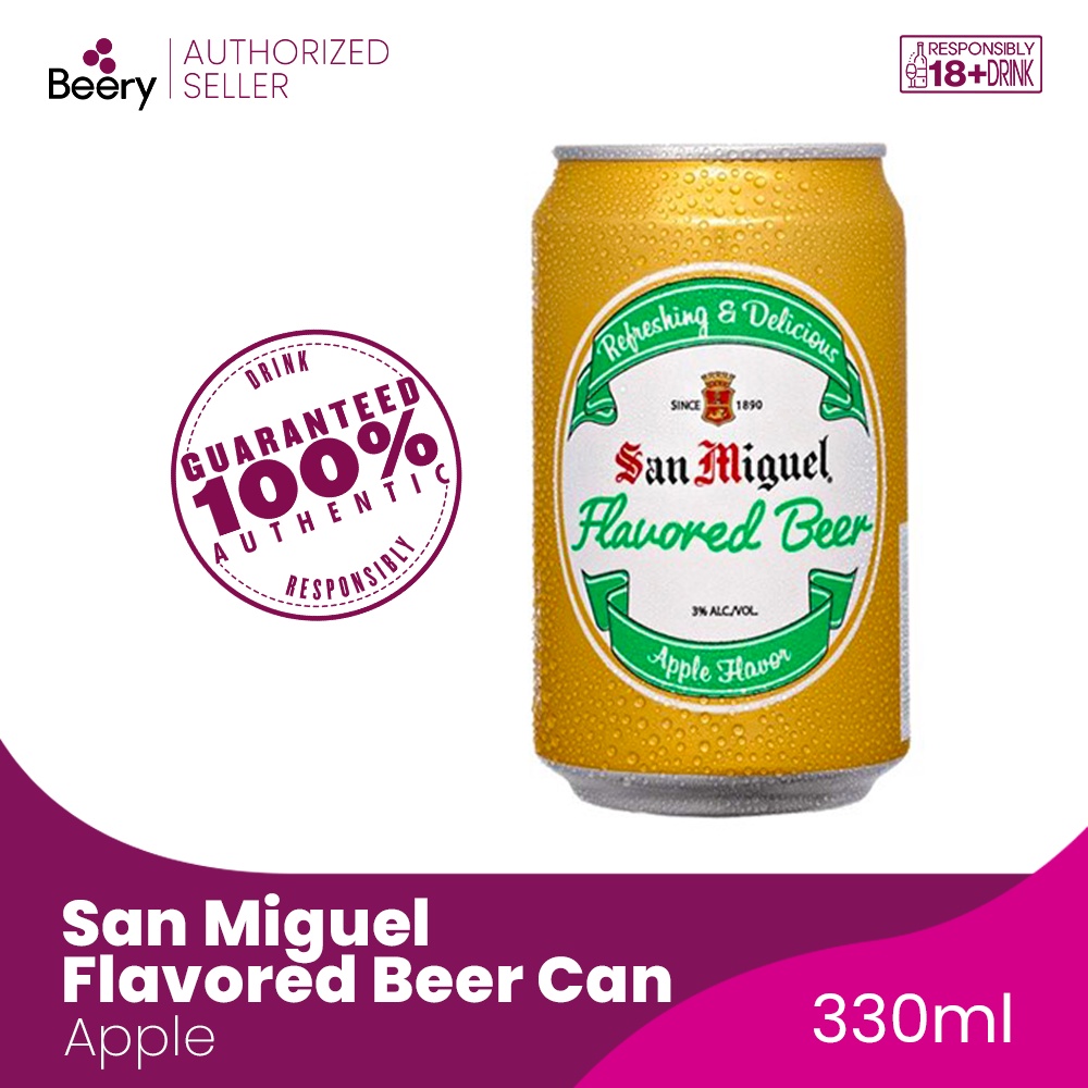 San Miguel Flavored Beer Apple in Can 330 ml Mig Apple | Shopee Philippines