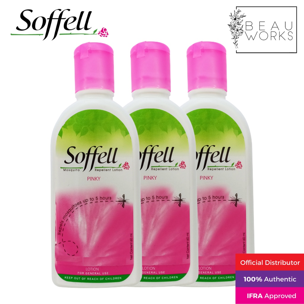 Soffell Mosquito Repellent Lotion Pinky (Floral) Set Of 3 (60ml Each