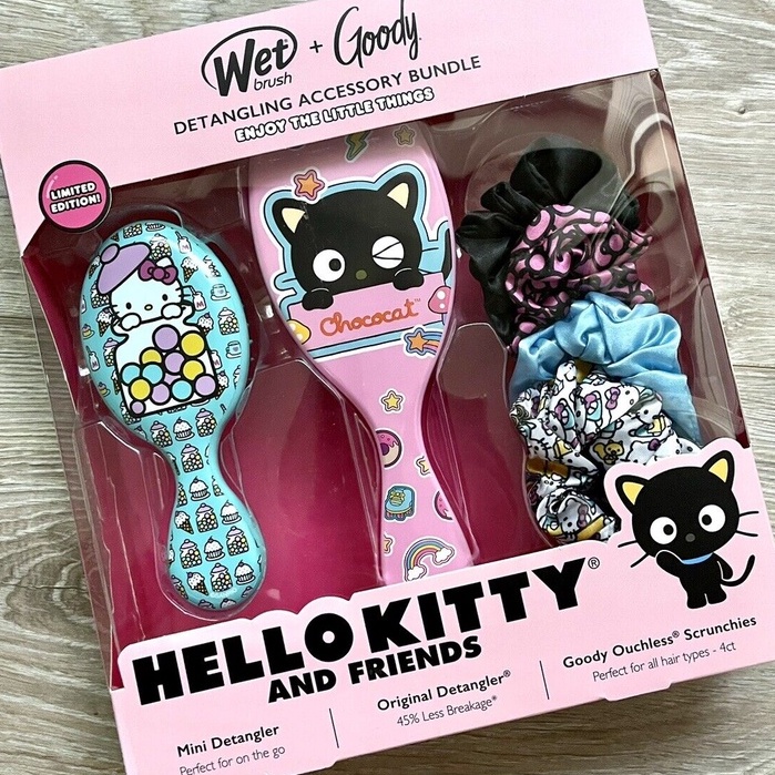 Wet Brush + Goody Detangling Accessory Bundle Hello Kitty and Friends