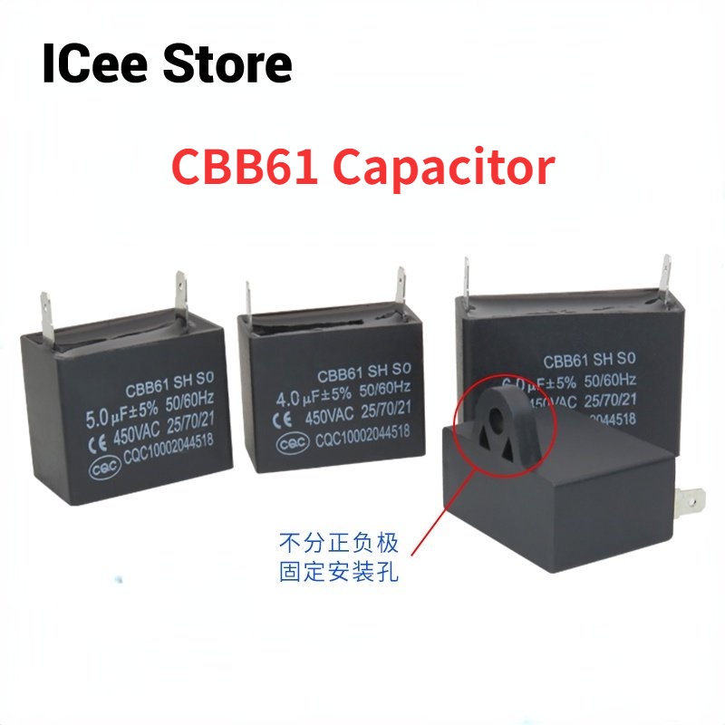 Condensatore Elettrico Cbb61 1uF 450V Di Spunto Per Motore Ventilatore Generico 5051179145295