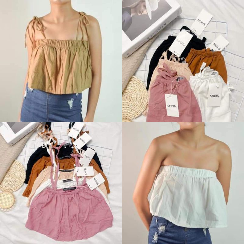 Peplum Tube Top New Collection | Shopee Philippines