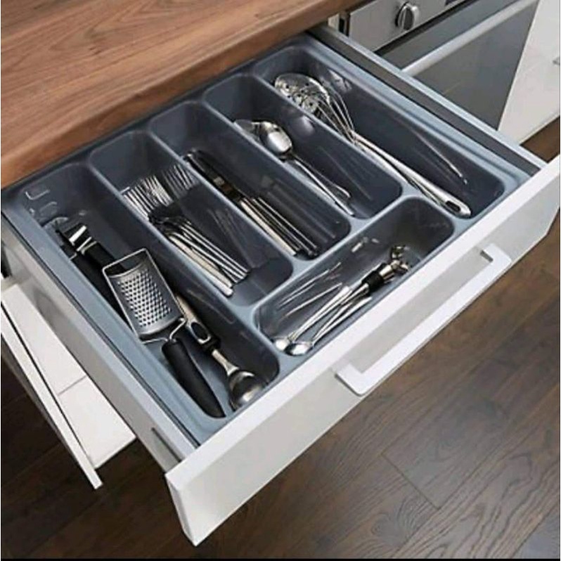PVC Cutlery Tray for Spoon & Fork Organizer for Kitchen Cabinets ...