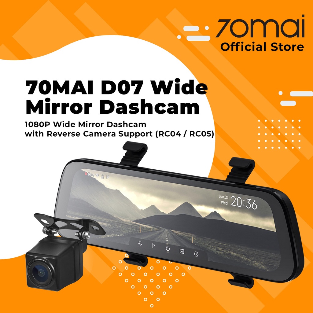 70mai D07 Rearview Dash Cam Wide 9.35 Inch Car DVR Rear View Mirror