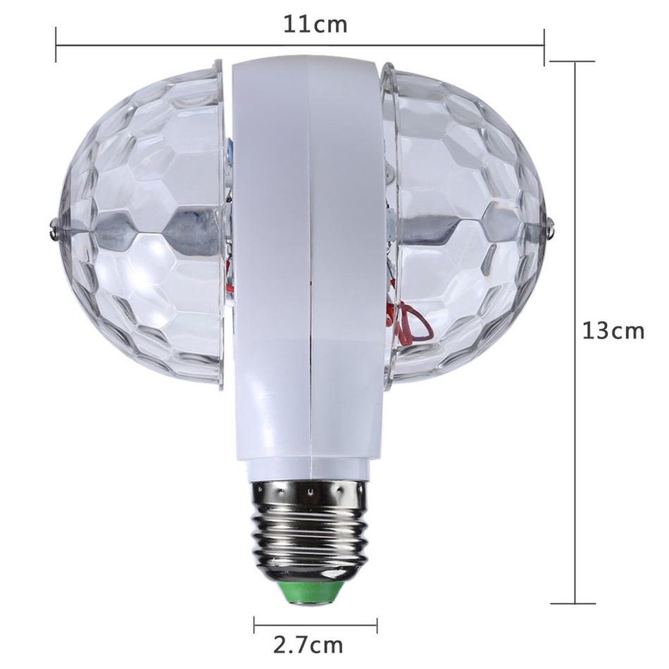 LED 6W Rotating Bulb Light with Dual Head Magic Stage Disco Lamp ...