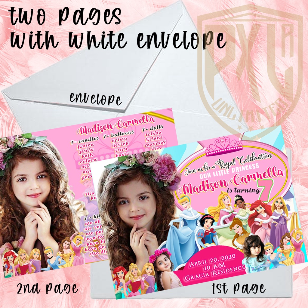 Customized Invitation Card for all occasion | Disney Princess ...