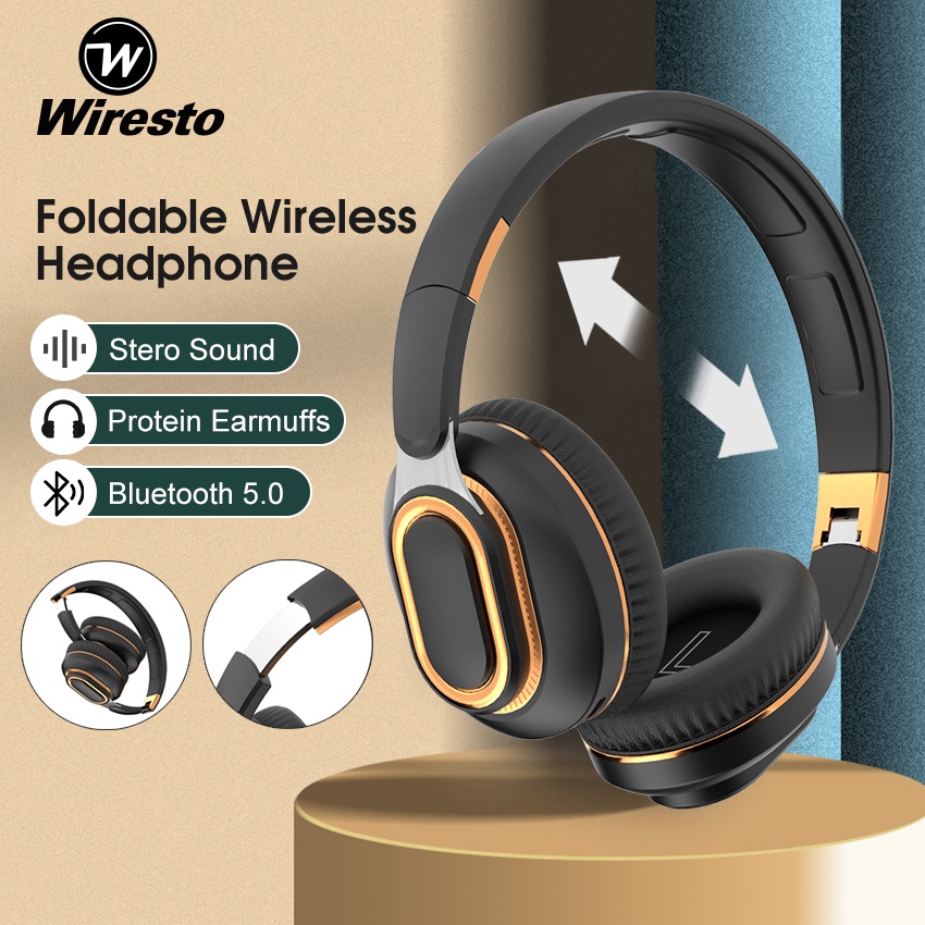 Wiresto Headphone Multifunctional Retractable Folding Headset With Plug ...