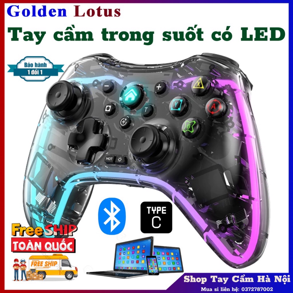 Bluetooth Wireless Controller S03 LED 7 Color RGB Gaming Controller For