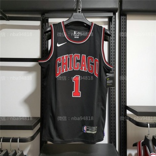 Buy the Mens Black Red NBA Chicago Bulls Derrick Rose #1