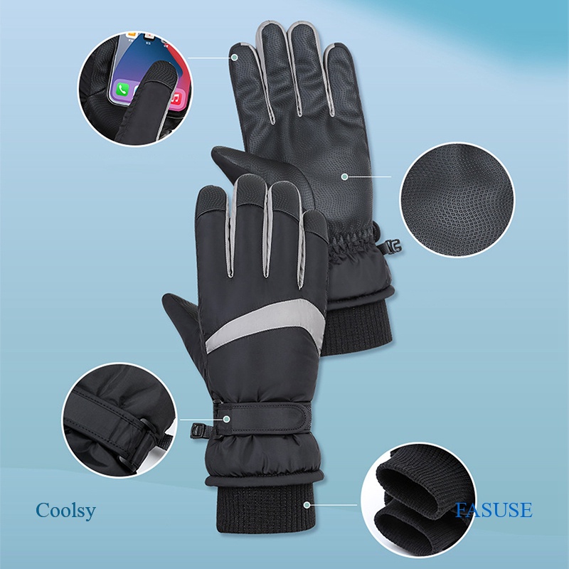 COOLSY Winter Gloves Women Ski Gloves With Touchscreen Function Thermal
