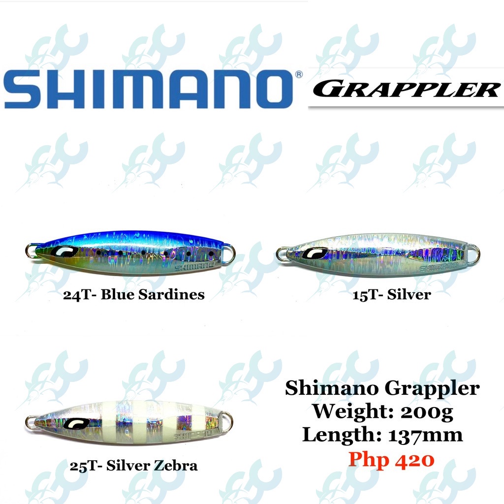 SHIMANO GRAPPLER 200g 137mm Metal Jig Lure Silver Blue Sardines Silver ...