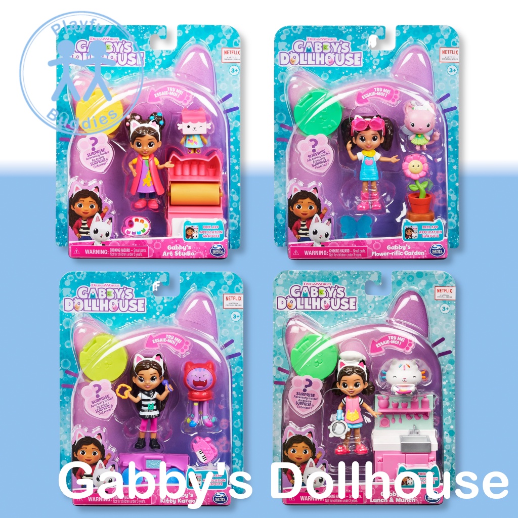 Gabby’s Dollhouse Cattivity Sets Kitty Karaoke, Art Studio, Flower