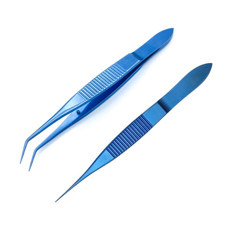 Titanium forceps micro tweezers Toothless Straight/Angle Eyelid forceps ...