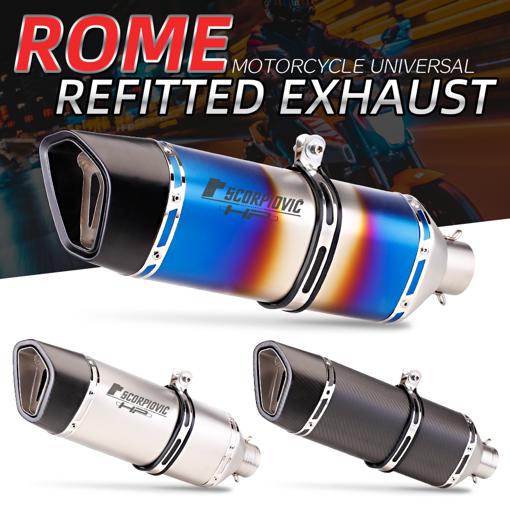 MOTORCYCLE 51MM SC PROJECT MUFFLER PIPE STAINLESS EXHAUST PIPE Shopee