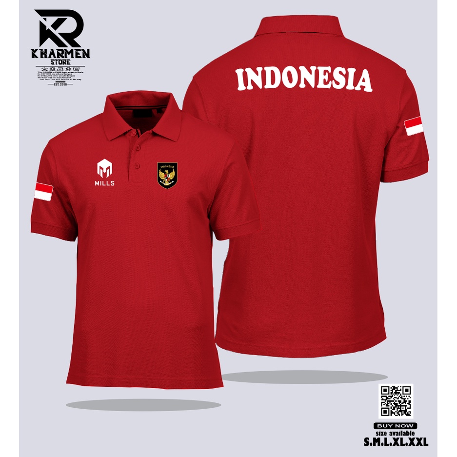 Indonesian National Team POLOSHIRT Collar T-Shirt 2022/indonesian ...