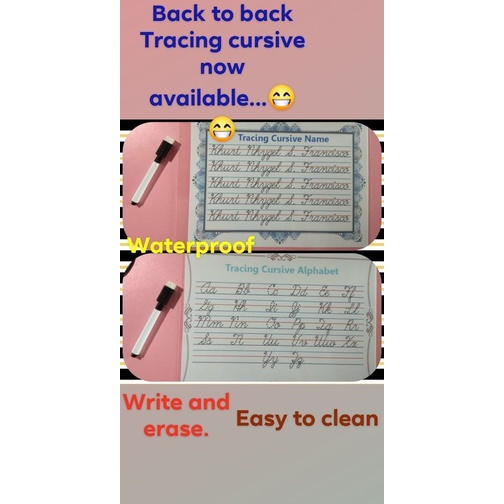 Laminated Cursive_Print writing in A4 size with 2 pc marker | Shopee ...