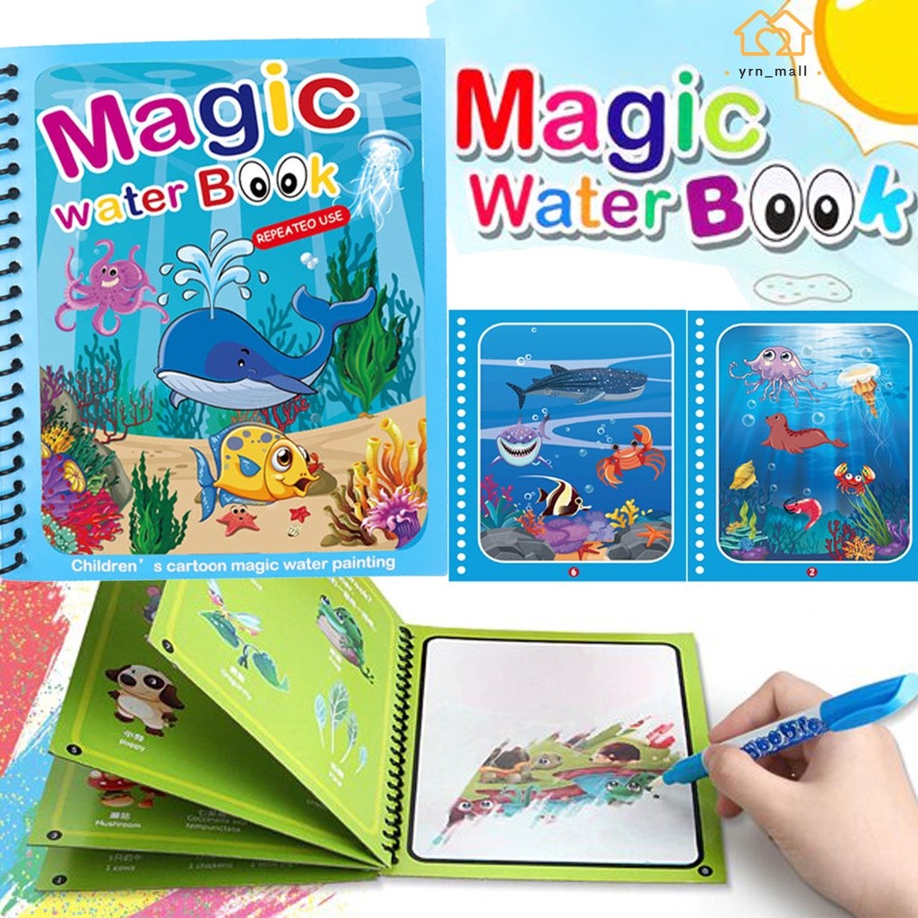 Magic Water Book Magic Coloring Book Reusable Kids Drawing Book Magic ...