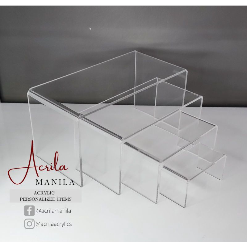4mm Acrylic Display Rack Riser Organizer Perplex Plexiglass | Shopee ...