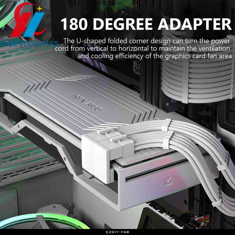 ATX 8 Pin Female to 8 Pin Male 180 Degree Adapter for Desktop Graphics ...