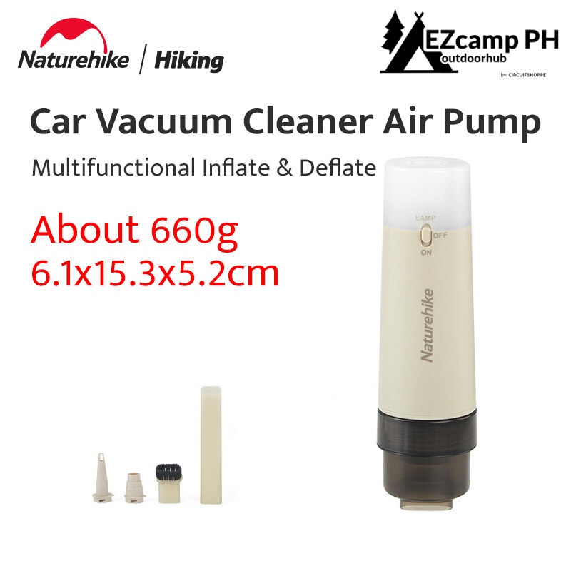 Naturehike Camping Air Pump with Vacuum Cleaner Multi Function Inflatable Outdoor Lamp Power