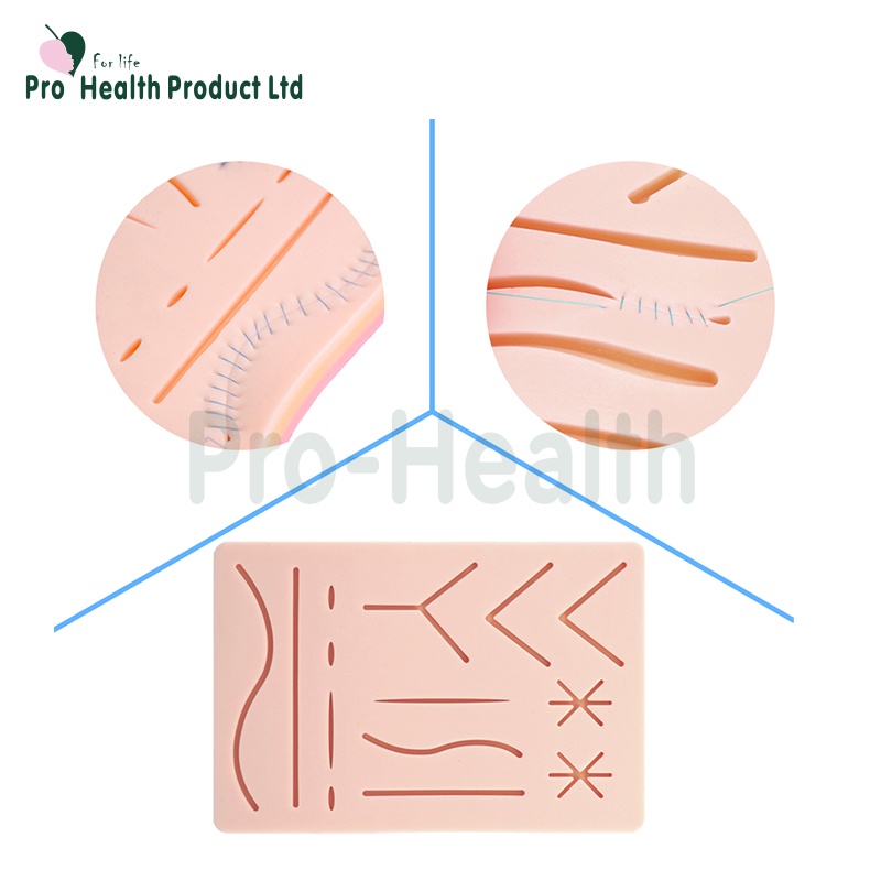 Suture Refill Kit with Threads and Needles, Large Silicone Stitch Pad ...