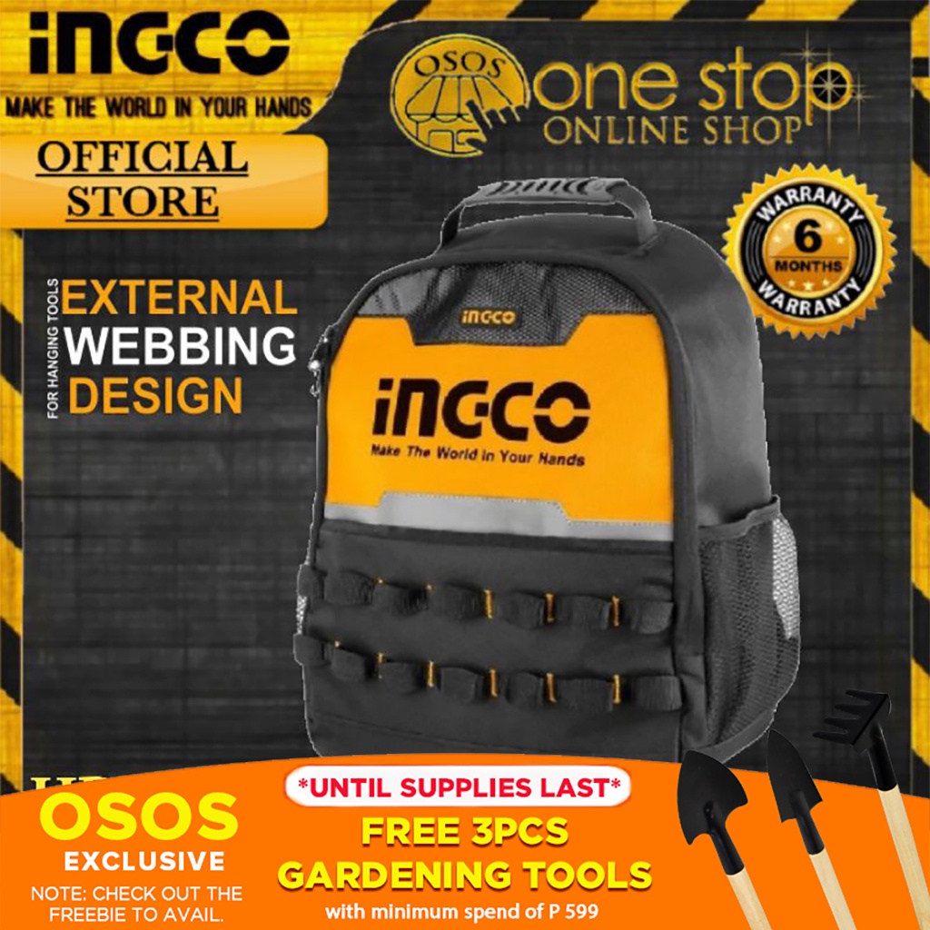 Ingco Original Tools Backpack Tool Box Tool Kit HBP0101 Bagpack INGCO Bag *OSOS* Shopee
