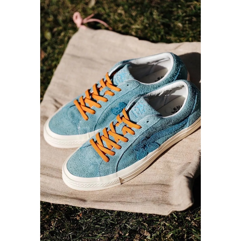 Golf le Fleur X CONVERSE Co brand Fashion Flowers Blue Youth Suede Low Top Casual Sneakers for Men and Women 1773