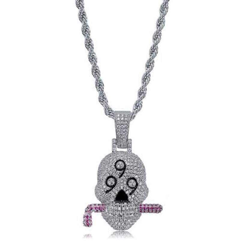 ☄☌Alahas ng Hip Hop 999 Hoe Iced Out Chain Pendant Cubic Zircon ...