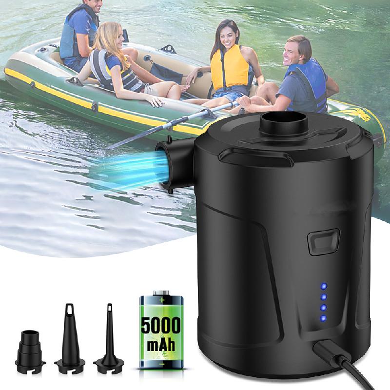 ↂPortable Electric Air Pump 5000mah Usb Rechargeable Inflator Quick Air